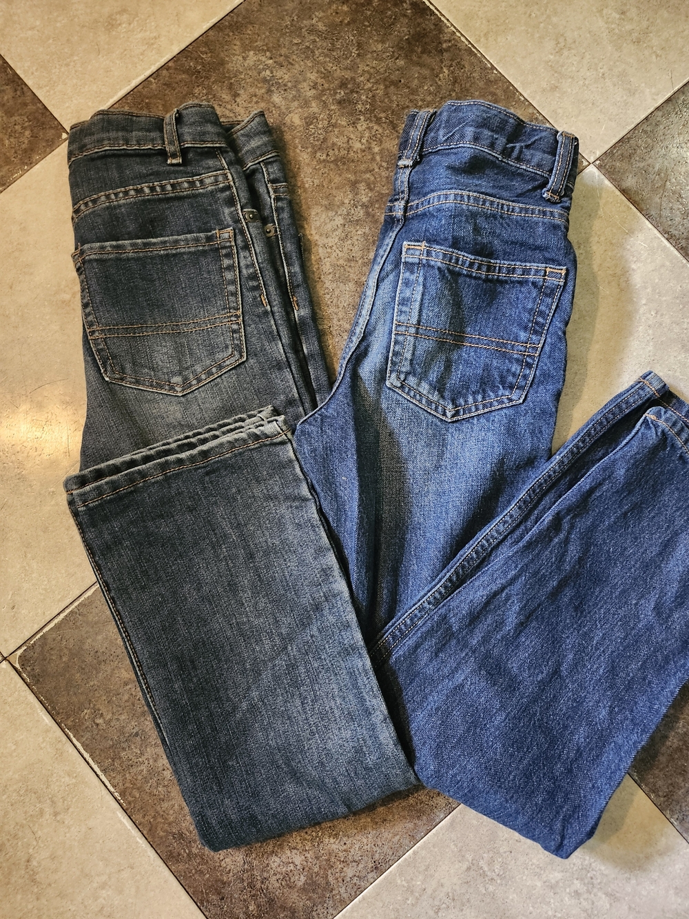 Boy's Classic Straight Jeans - Blue & Dark Blue